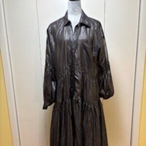 Pilcro Black sheer dress with tiers, Size XL